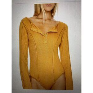 Free People Intimately Amber Sloane Long Sleeve Bodysuit New XS